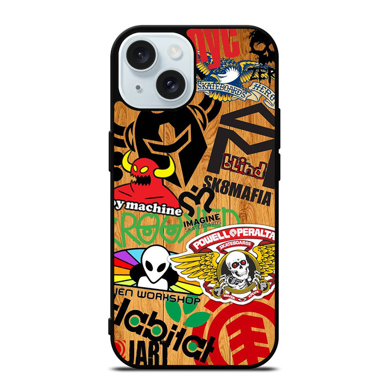 TOY MACHINE STICKER SKATEBOARD iPhone 15 Case Cover