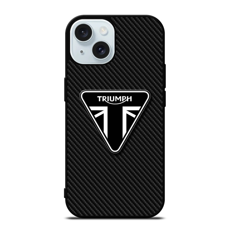 TRIUMPH MOTORCYCLE CARBON LOGO iPhone 15 Case Cover