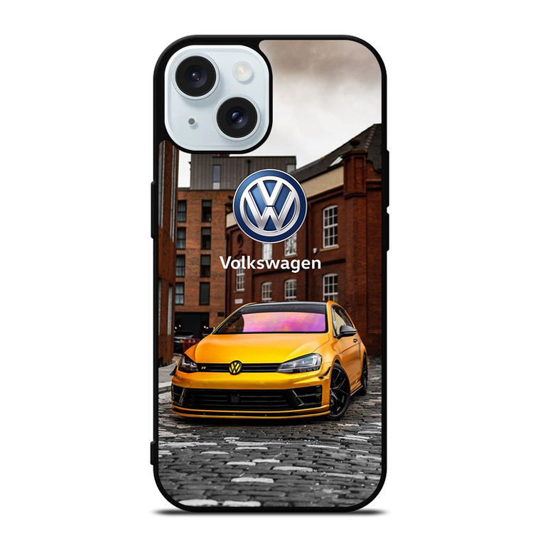 VW VOLKSWAGEN GTI CAR YEELOW iPhone 15 Case Cover