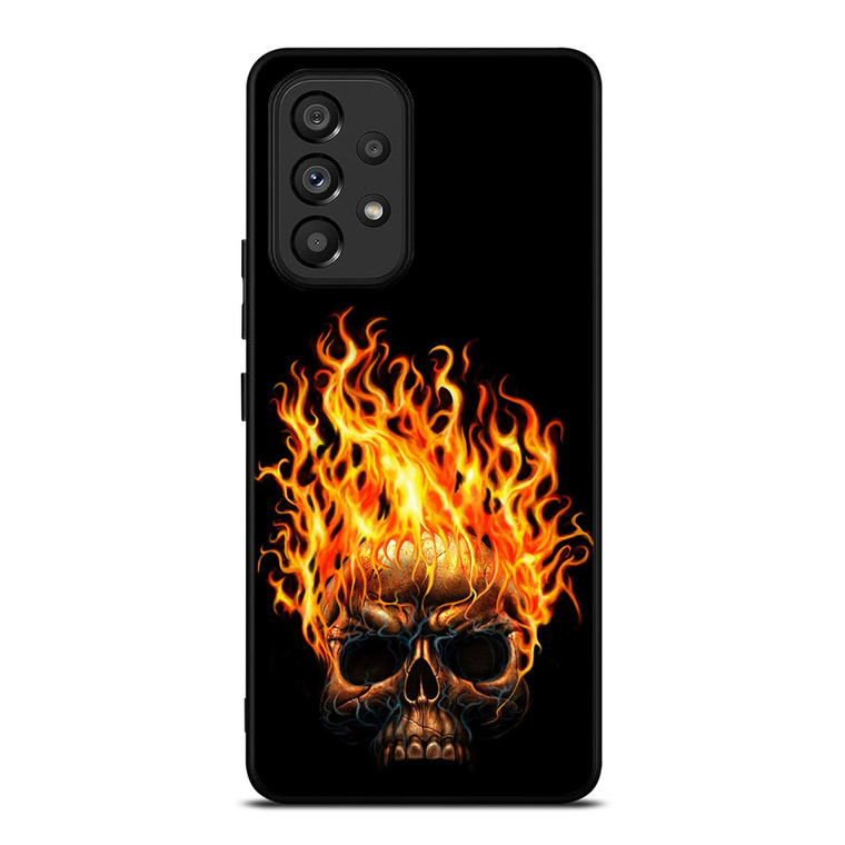 BIKER SKULL FLAMING Samsung Galaxy A53 5G Case Cover