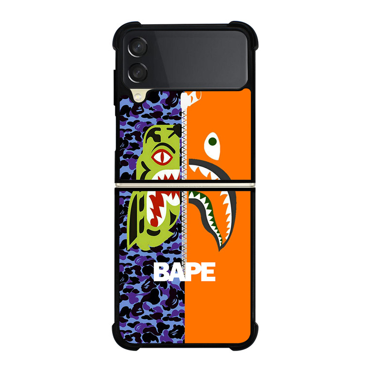BAPE CAMO SHARK ZIPPER Samsung Galaxy Z Flip 3 5G Case Cover