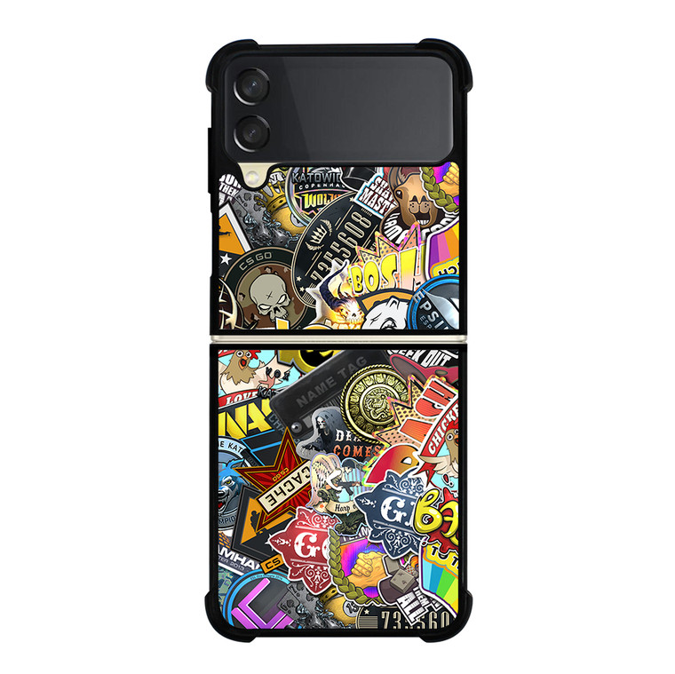 CSGO STICKER BOMB Samsung Galaxy Z Flip 3 5G Case Cover