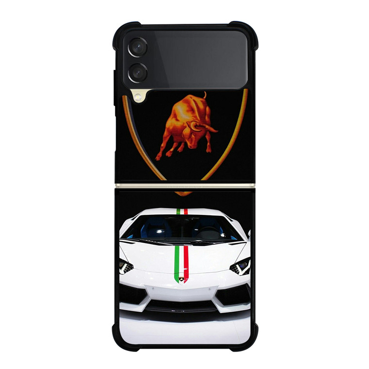 LAMBORGHINI WHITE CAR Samsung Galaxy Z Flip 3 5G Case Cover
