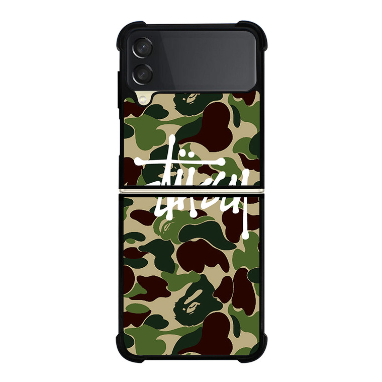 STUSSY BAPE CAMO Samsung Galaxy Z Flip 3 5G Case Cover