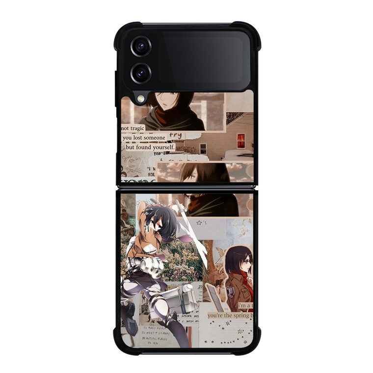ATTACK ON TITAN MIKASA ACKERMAN COLLAGE Samsung Galaxy Z Flip 4 5G Case Cover