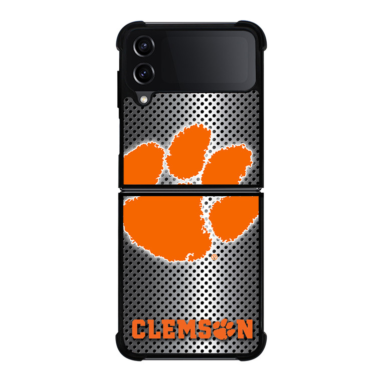 CLEMSON TIGERS METAL Samsung Galaxy Z Flip 4 5G Case Cover
