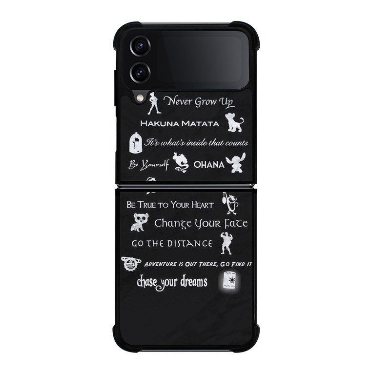 DISNEY LESSONS BLACK MARBLE Samsung Galaxy Z Flip 4 5G Case Cover