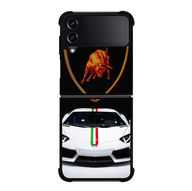 LAMBORGHINI WHITE CAR Samsung Galaxy Z Flip 4 5G Case Cover