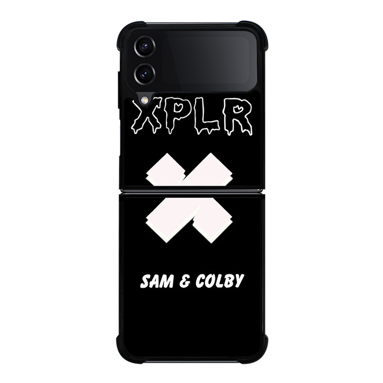 SAM AND COLBY XPLR X LOGO Samsung Galaxy Z Flip 4 5G Case Cover