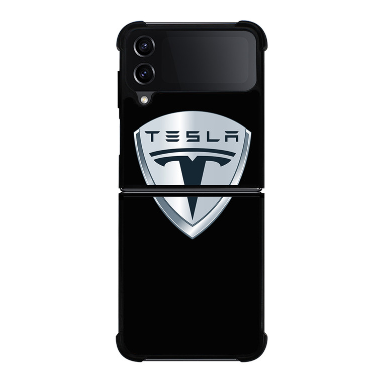 TESLA BLACK LOGO Samsung Galaxy Z Flip 4 5G Case Cover