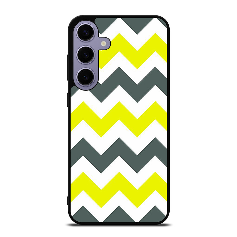 CHEVRON PATTERN YELLOW AND GREY Samsung Galaxy S24 Plus Case Cover CHEVRON PATTERN YELLOW AND GREY Samsung Galaxy S24 Plus Case Cover