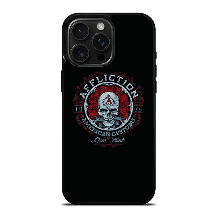 AFFLICTION SKULL ROSE iPhone 16 Pro Max Case Cover