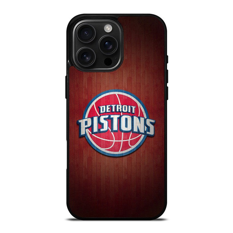DETROIT PISTONS WOODEN LOGO iPhone 16 Pro Max Case Cover