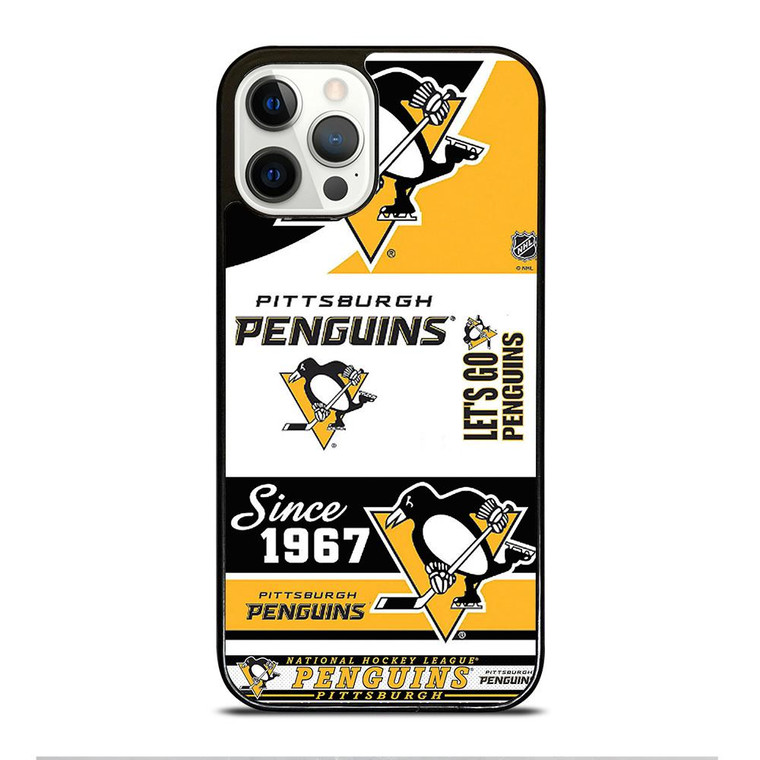 PITTSBURGH PENGUINS LOGO COLLAGE iPhone 12 Pro Case Cover