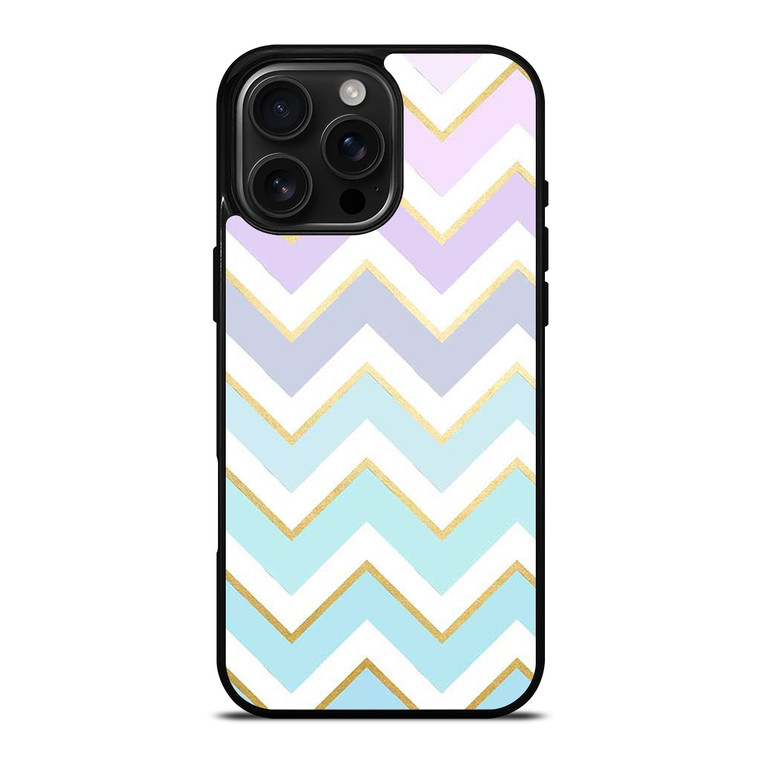 OMBRE PASTEL CHEVRON PATTERN iPhone 16 Pro Max Case Cover