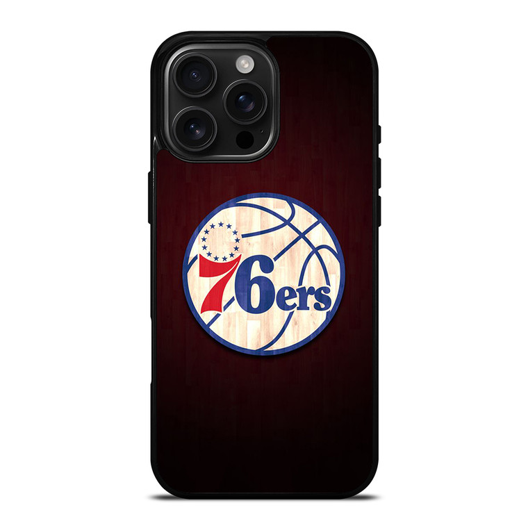 PHILADELPHIA 76ERS WOODEN LOGO iPhone 16 Pro Max Case Cover