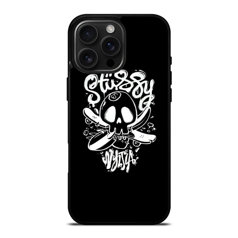 STUSSY SKULL LOGO iPhone 16 Pro Max Case Cover STUSSY SKULL LOGO iPhone 16 Pro Max Case Cover