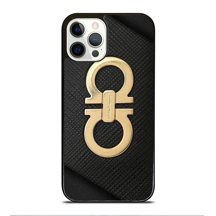 SALVATORE FERRAGAMO GOLD LOGO iPhone 12 Pro Case Cover