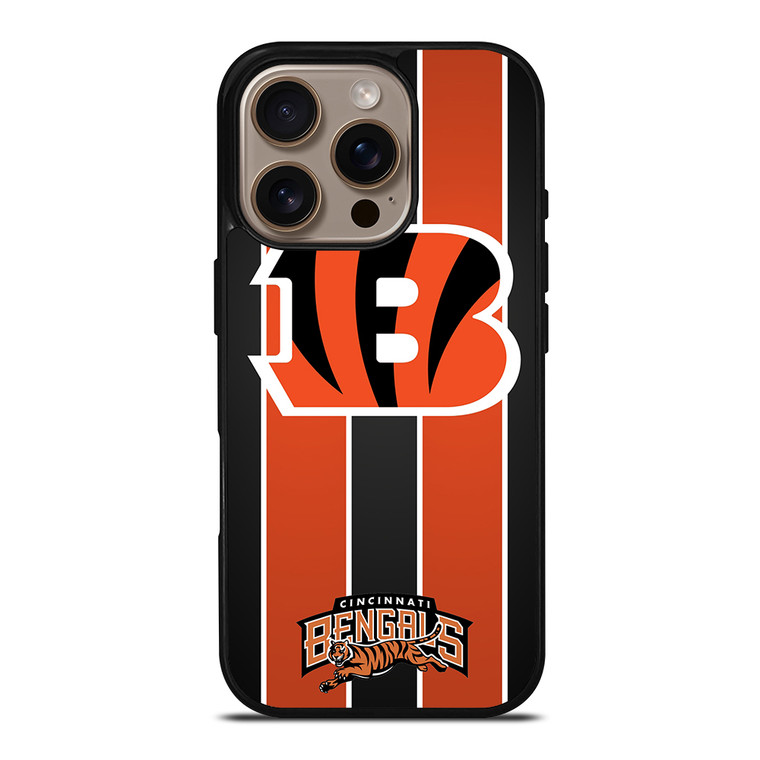 CINCINNATI BENGALS STRIPE iPhone 16 Pro Case Cover
