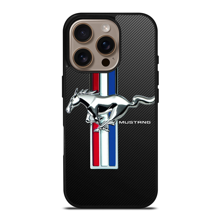 FORD MUSTANG GT LOGO CARBON iPhone 16 Pro Case Cover