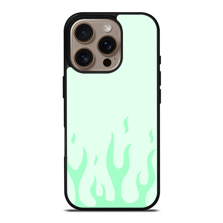 GREEN FLAME iPhone 16 Pro Case Cover