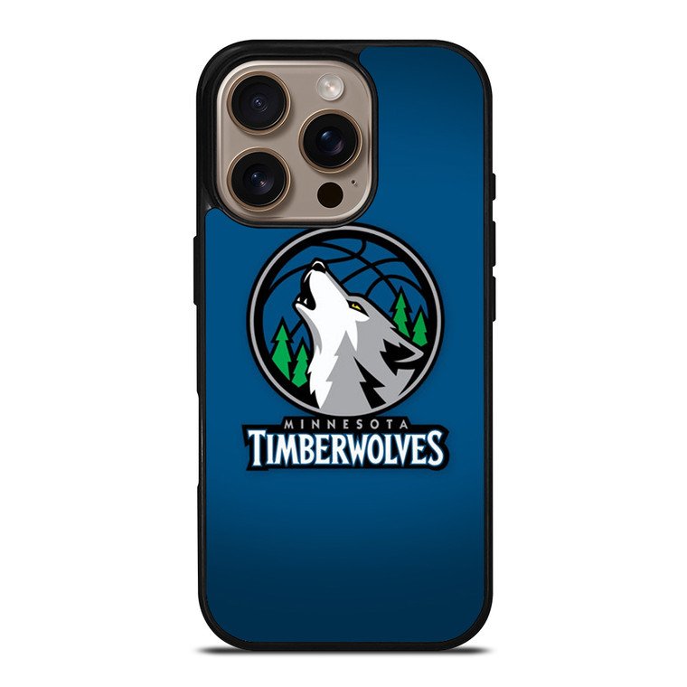 MINNESOTA TIMBERWOLVES LOGO BASKETBALL iPhone 16 Pro Case Cover