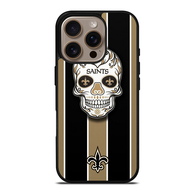 NEW ORLEANS SAINTS SKULL iPhone 16 Pro Case Cover