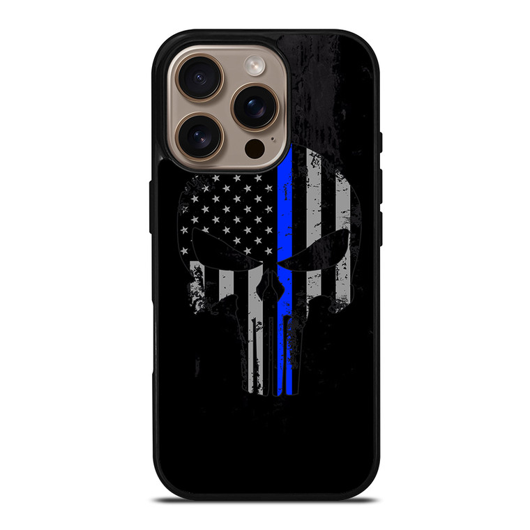 THIN BLUE LINE PUNISHER BLACK iPhone 16 Pro Case Cover