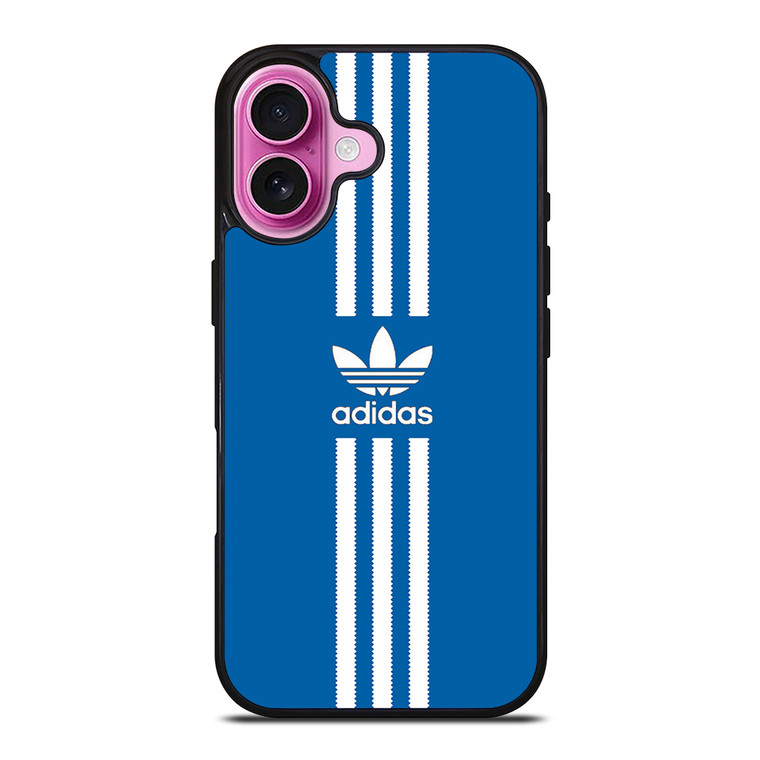 ADIDAS STRIPE BLUE iPhone 16 Plus Case Cover