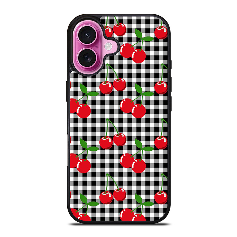 CHECKED CHERRY iPhone 16 Plus Case Cover