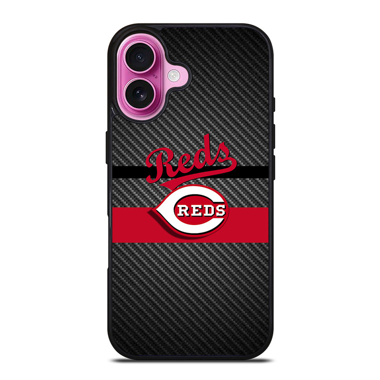 CINCINNATI REDS CARBON iPhone 16 Plus Case Cover