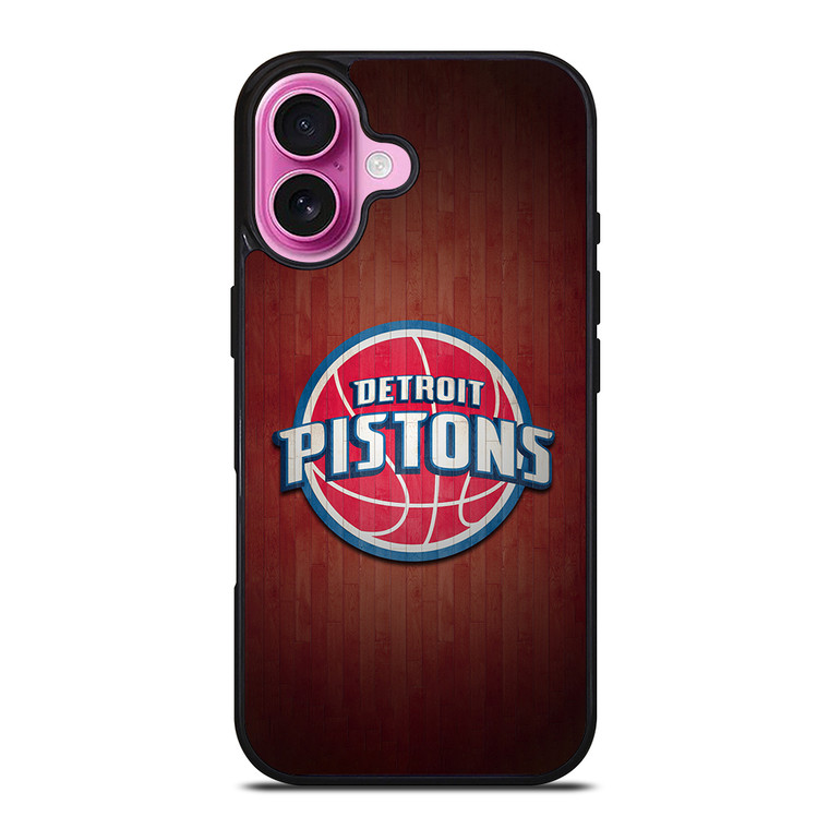 DETROIT PISTONS WOODEN LOGO iPhone 16 Plus Case Cover