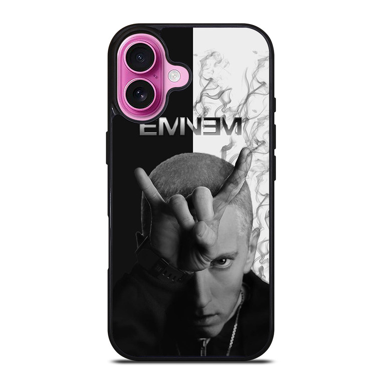 EMINEM RAPPER BLACK WHITE iPhone 16 Plus Case Cover