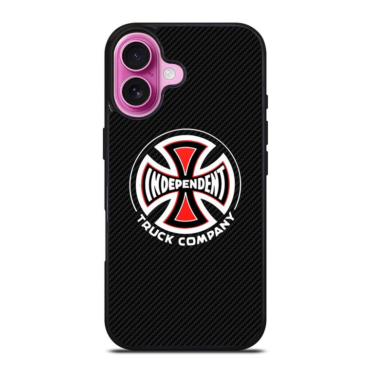 INDEPENDENT TRUCK COMPANY LOGO CARBON iPhone 16 Plus Case Cover INDEPENDENT TRUCK COMPANY LOGO CARBON iPhone 16 Plus Case Cover