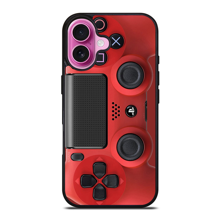 PS4 CONTROLLER PLAYSTATION RED iPhone 16 Plus Case Cover