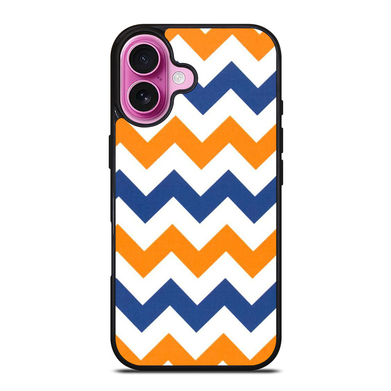 RILEY BLAKE ORANGE AND BLUE STRIPE iPhone 16 Plus Case Cover