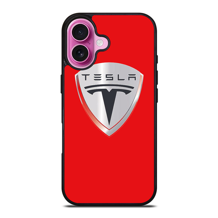 TESLA RED LOGO iPhone 16 Plus Case Cover