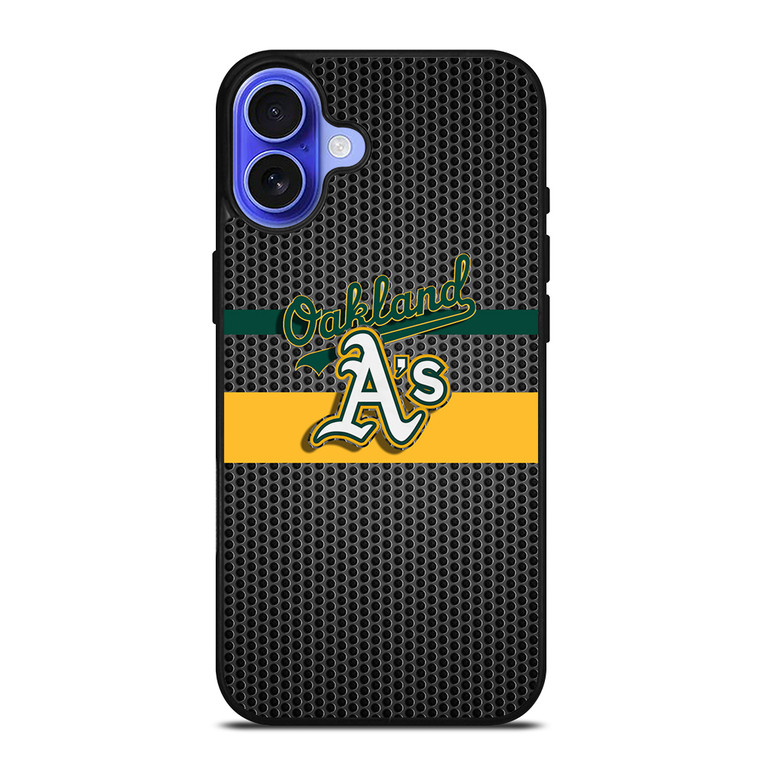 OAKLAND ATHLETICS METAL LOGO iPhone 16 Case Cover OAKLAND ATHLETICS METAL LOGO iPhone 16 Case Cover