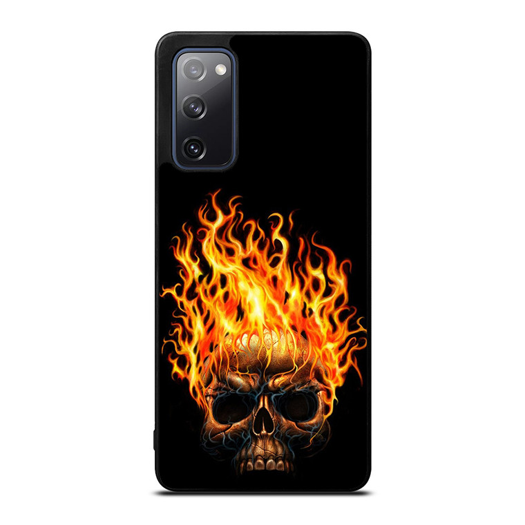 BIKER SKULL FLAMING Samsung Galaxy S20 FE Case Cover