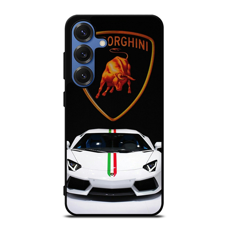 LAMBORGHINI WHITE CAR Samsung Galaxy S25 Case Cover