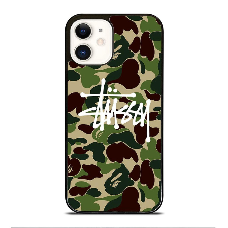 STUSSY BAPE CAMO iPhone 12 Case Cover
