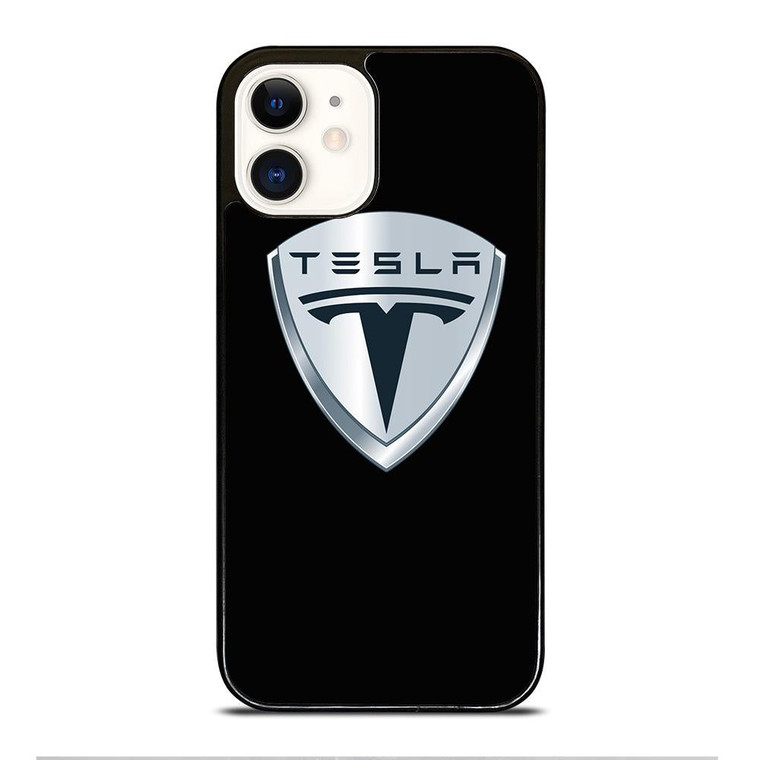 TESLA BLACK LOGO iPhone 12 Case Cover