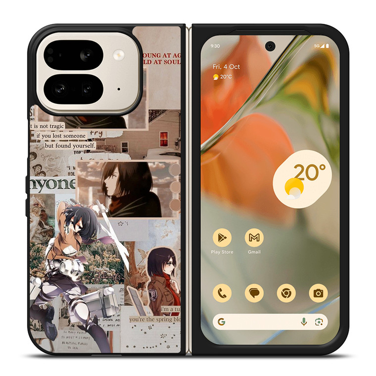 ATTACK ON TITAN MIKASA ACKERMAN COLLAGE Google Pixel 9 Pro Fold Case Cover