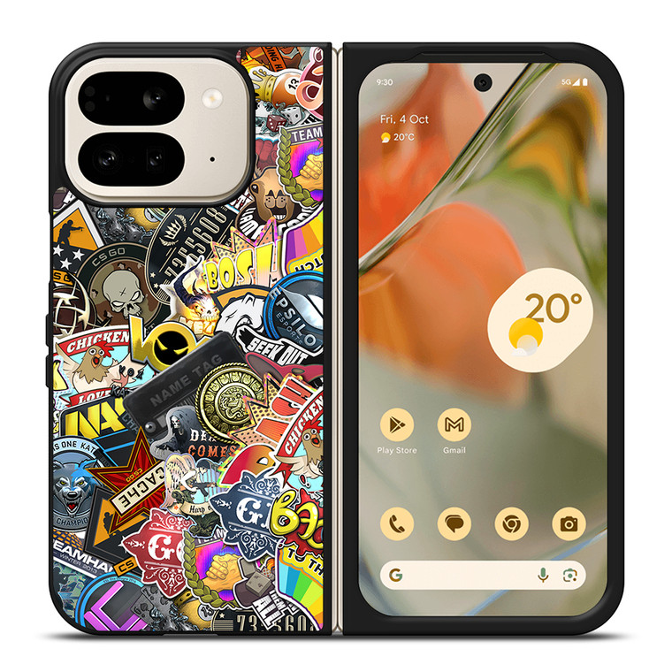 CSGO STICKER BOMB Google Pixel 9 Pro Fold Case Cover