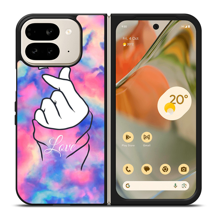 CUTE HEART FINGER MARBLE Google Pixel 9 Pro Fold Case Cover