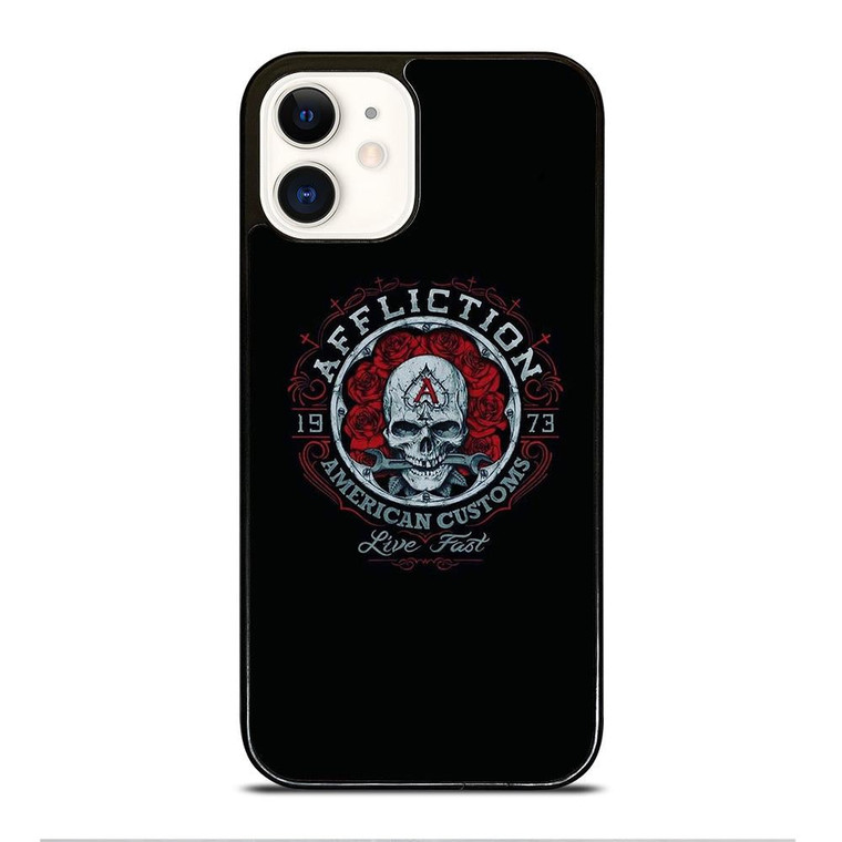 AFFLICTION SKULL ROSE iPhone 12 Case Cover