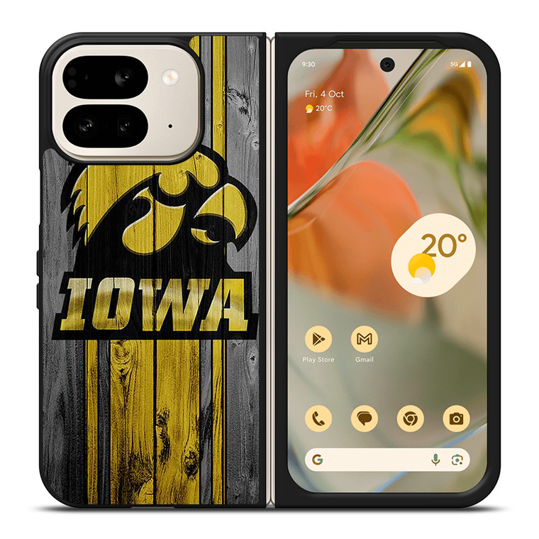 IOWA HAWKEYES WOODEN Google Pixel 9 Pro Fold Case Cover