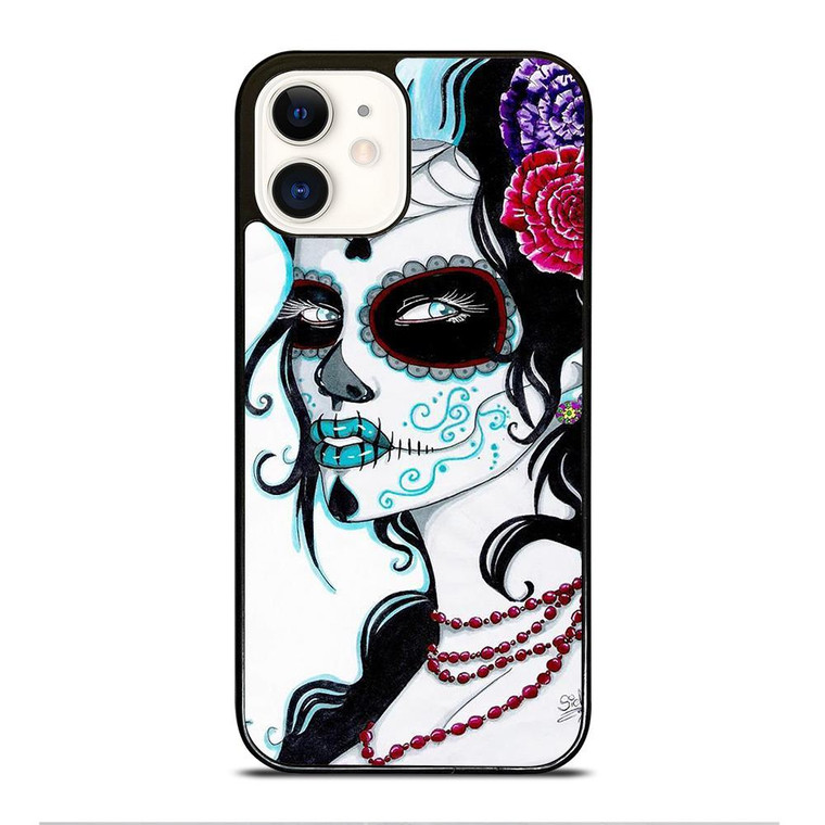 SUGAR SKULL LADY iPhone 12 Case Cover