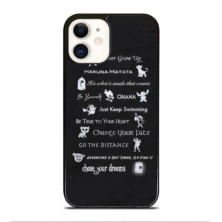 DISNEY LESSONS BLACK MARBLE iPhone 12 Case Cover