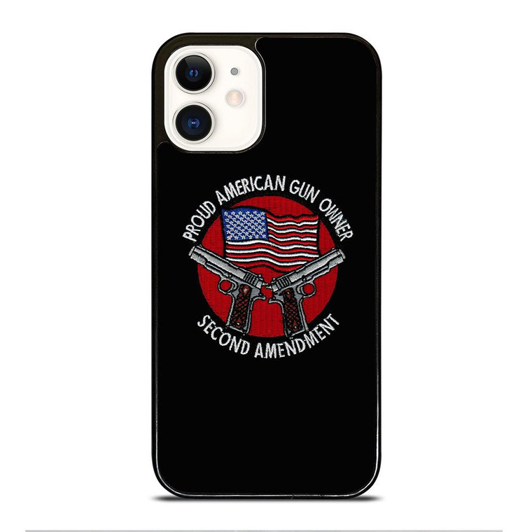 SECOND AMENDMENT AMERICAN GUN LOGO iPhone 12 Case Cover